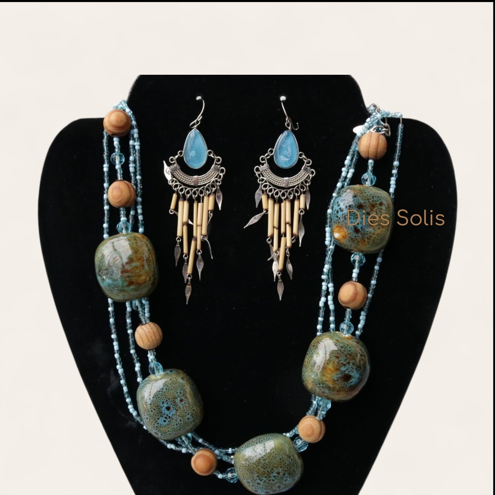 Blue and Green Jewelry Set